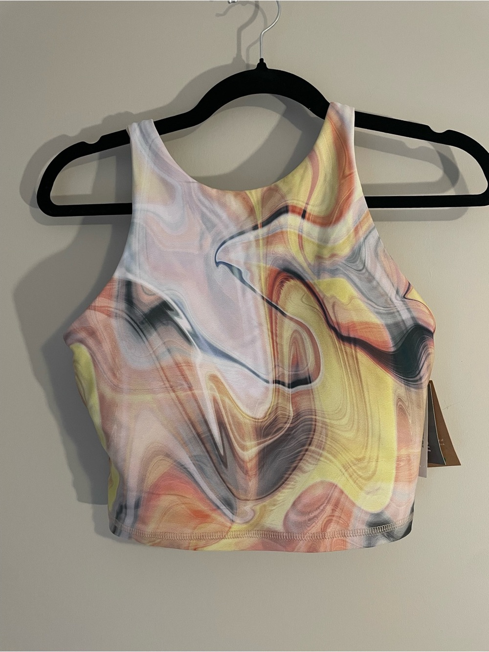Marble Swirl Activewear Tank - Yellow, Pink, Gray